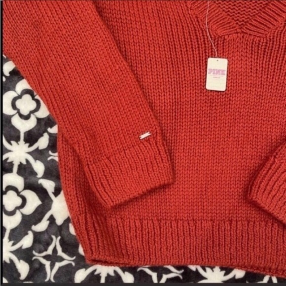 Pink Victoria’s Secret BOYFRIEND V-NECK SWEATER - Picture 3 of 5